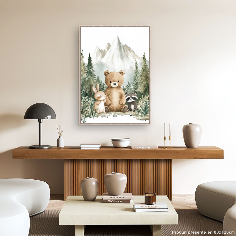 Tableau imprimé pour enfants 'Animaux mignons'