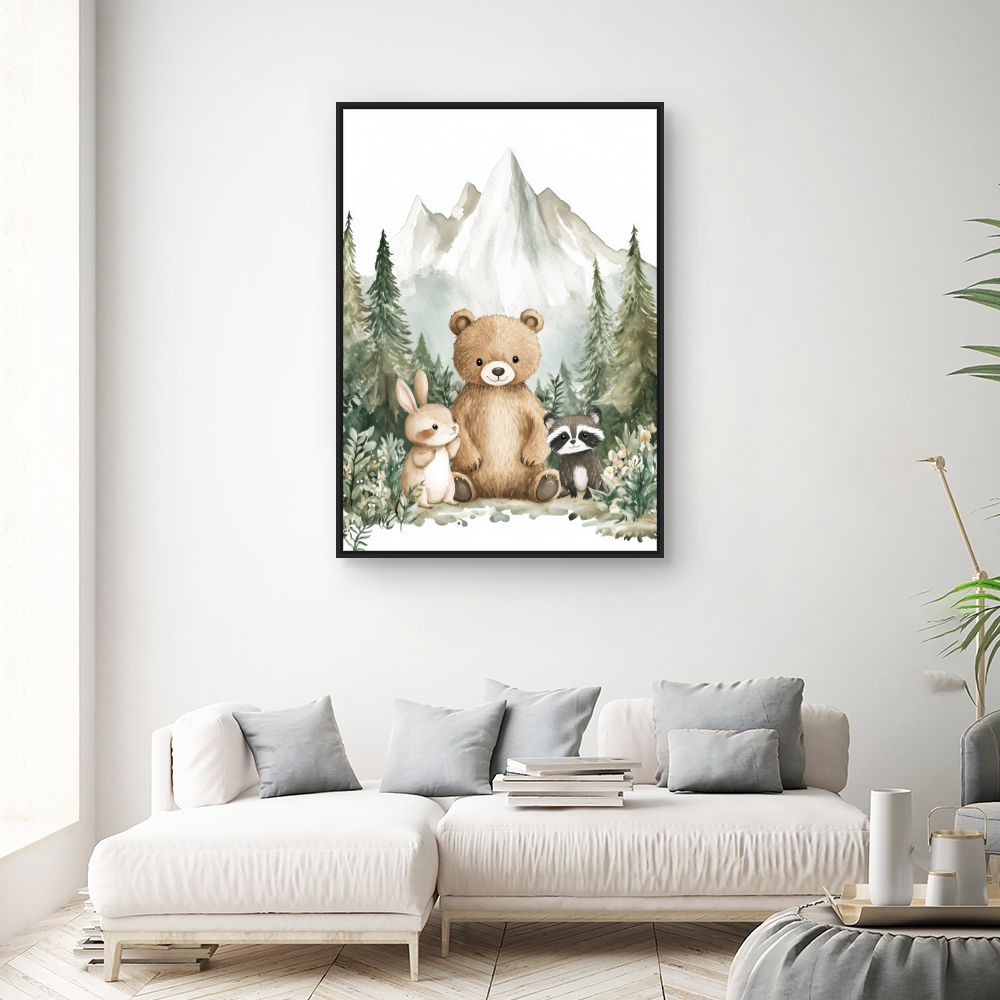Tableau imprimé pour enfants 'Animaux mignons'