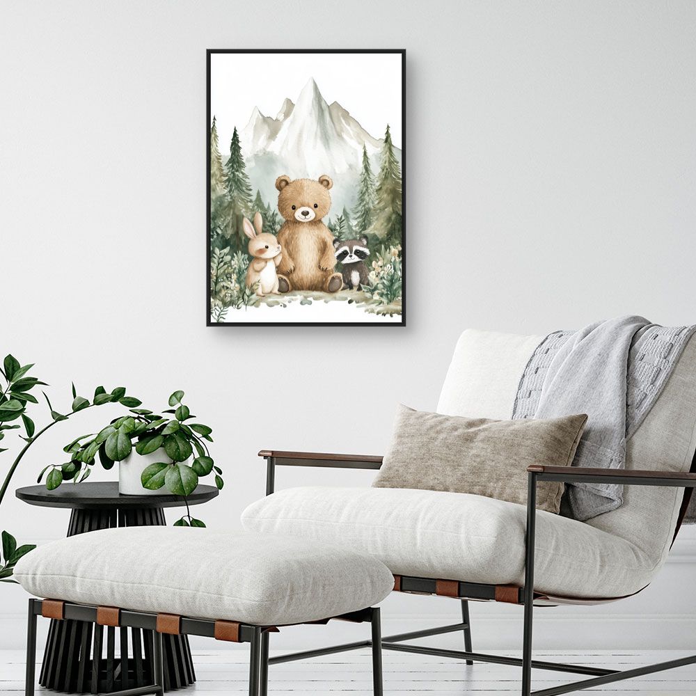 Tableau imprimé pour enfants 'Animaux mignons'