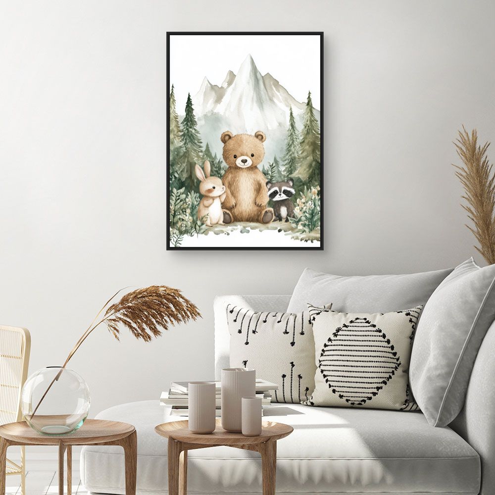 Tableau imprimé pour enfants 'Animaux mignons'
