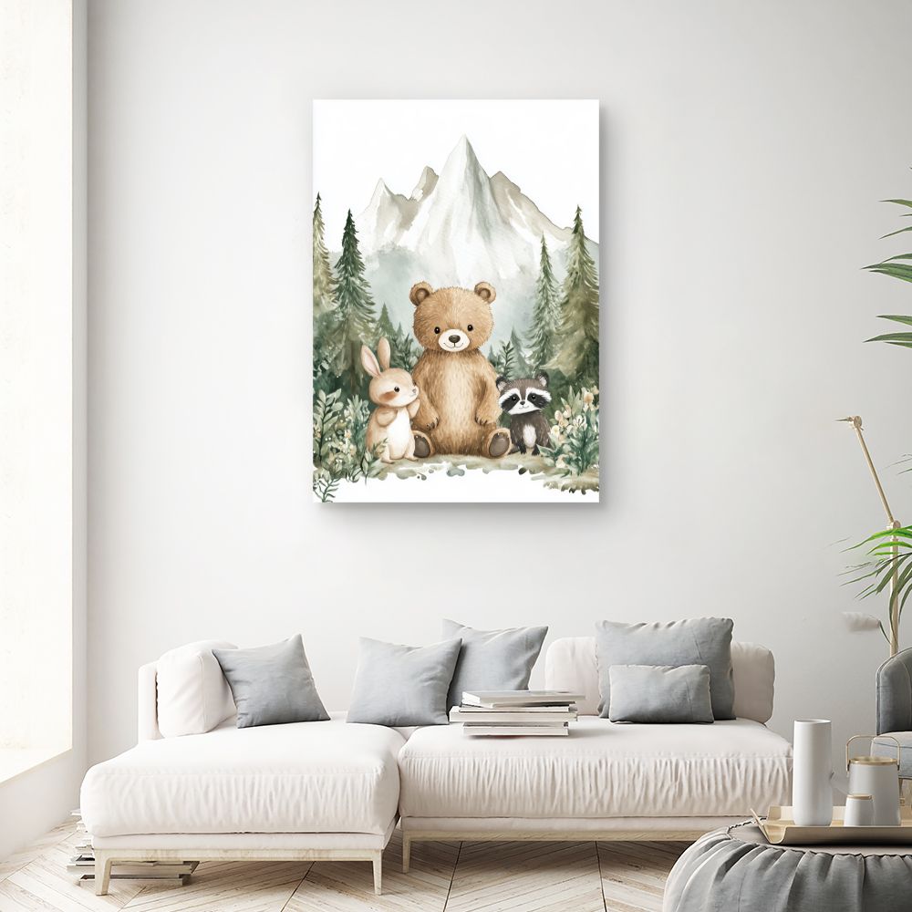 Tableau imprimé pour enfants 'Animaux mignons'