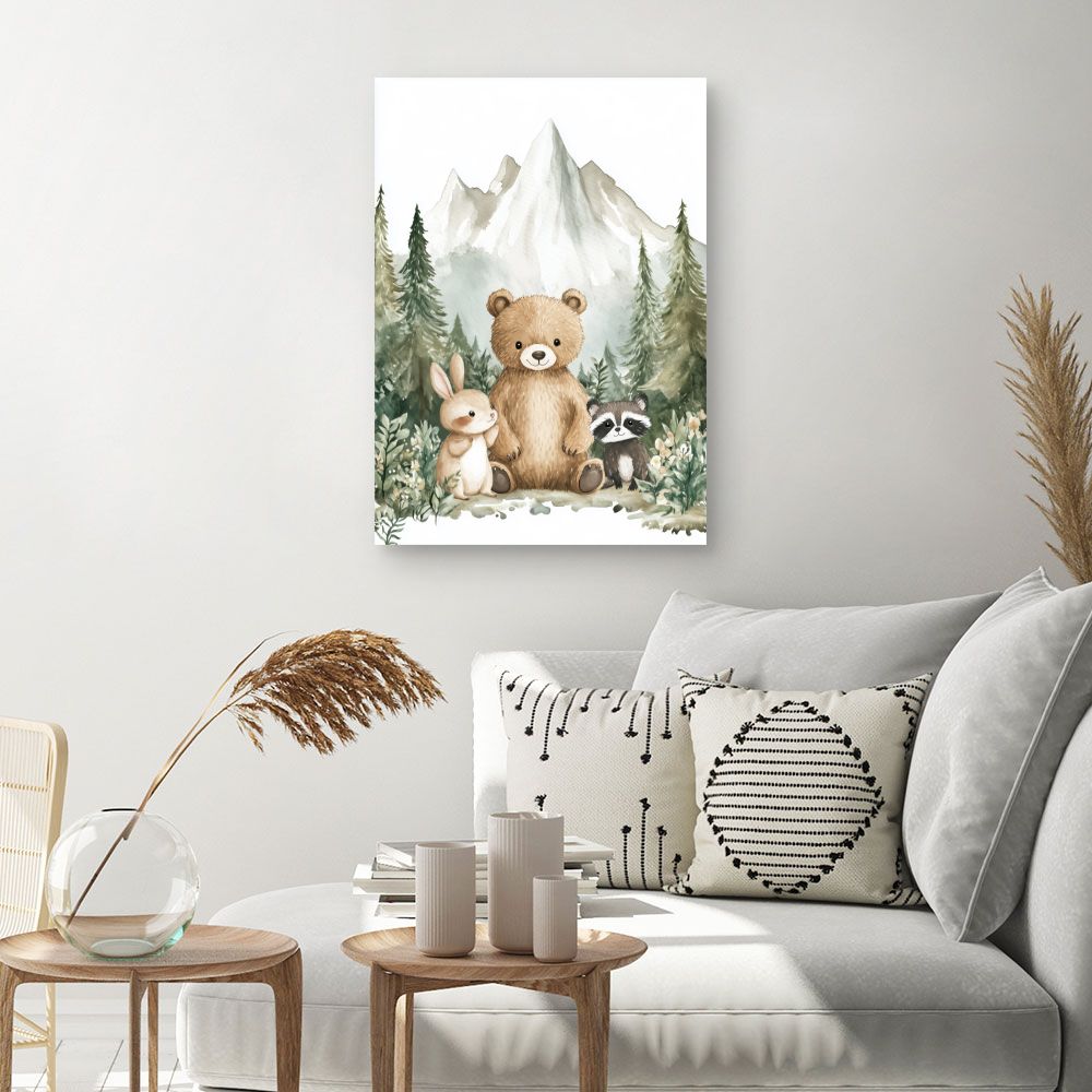 Tableau imprimé pour enfants 'Animaux mignons'