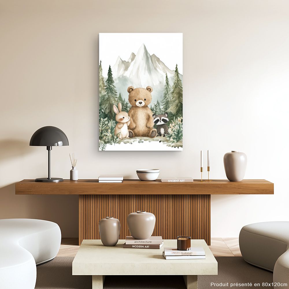 Tableau imprimé pour enfants 'Animaux mignons'