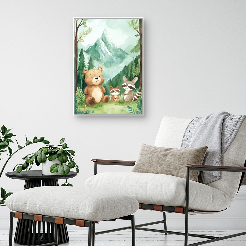 Tableau imprimé pour enfants 'Animaux amicaux'