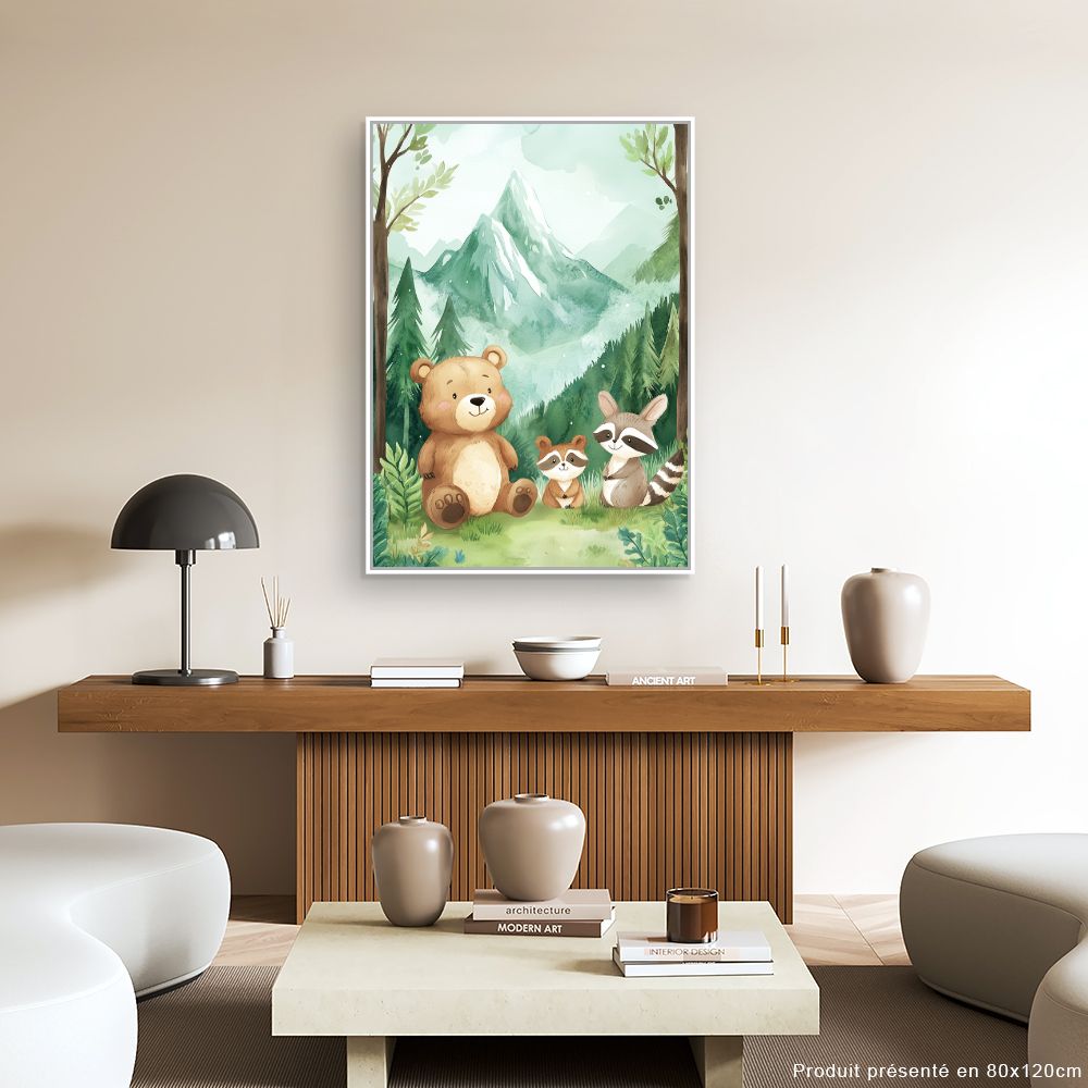 Tableau imprimé pour enfants 'Animaux amicaux'