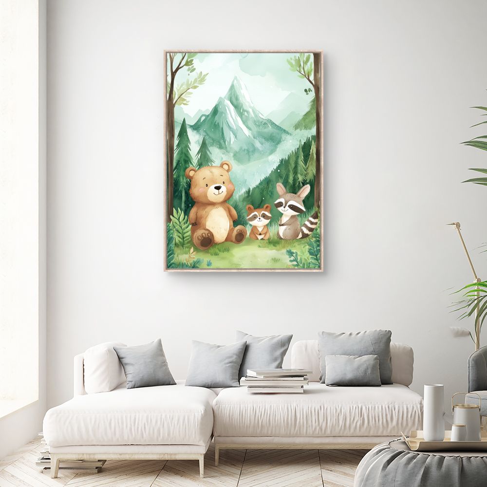 Tableau imprimé pour enfants 'Animaux amicaux'