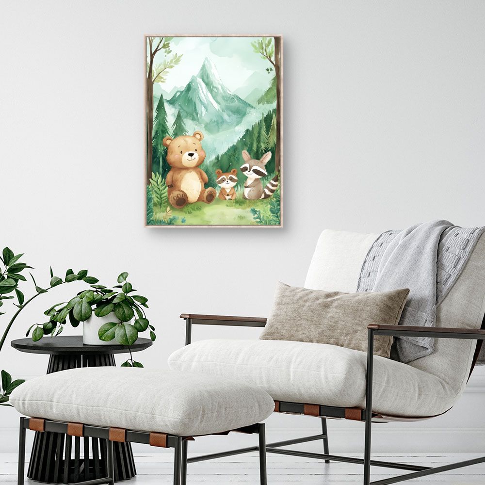 Tableau imprimé pour enfants 'Animaux amicaux'