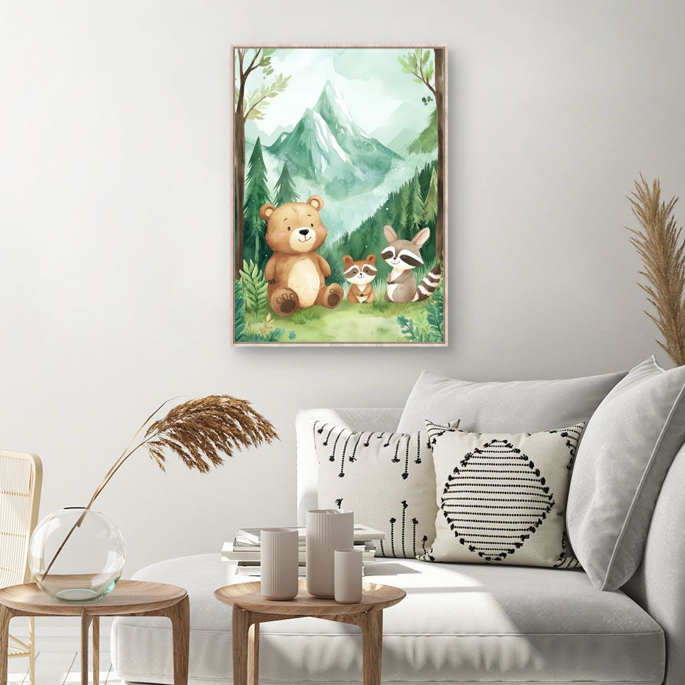 Tableau imprimé pour enfants 'Animaux amicaux'
