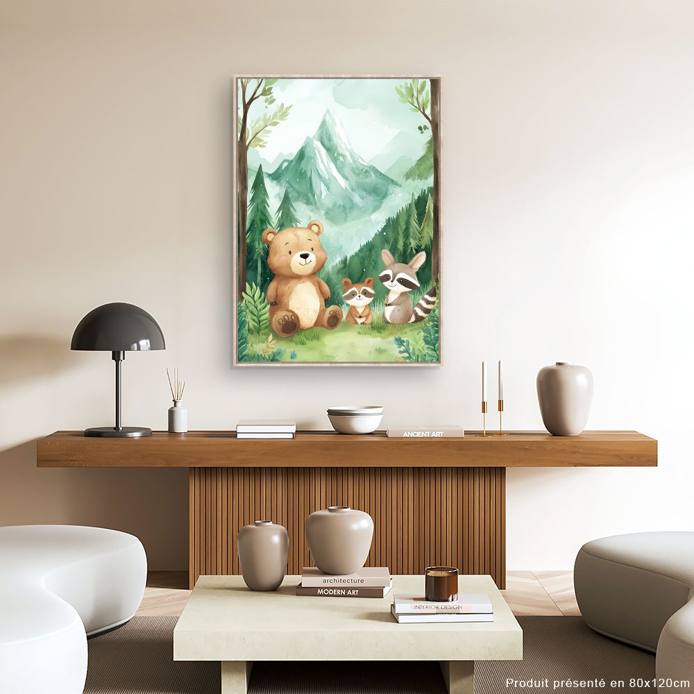 Tableau imprimé pour enfants 'Animaux amicaux'