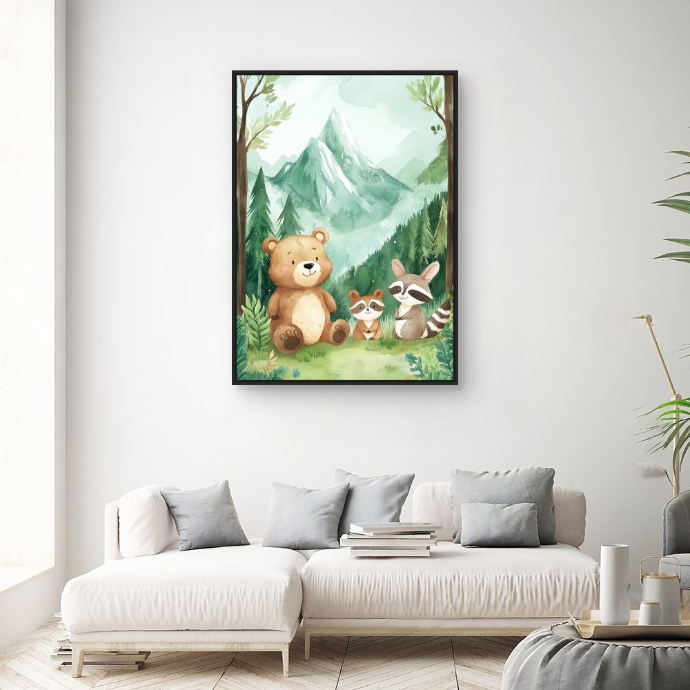 Tableau imprimé pour enfants 'Animaux amicaux'