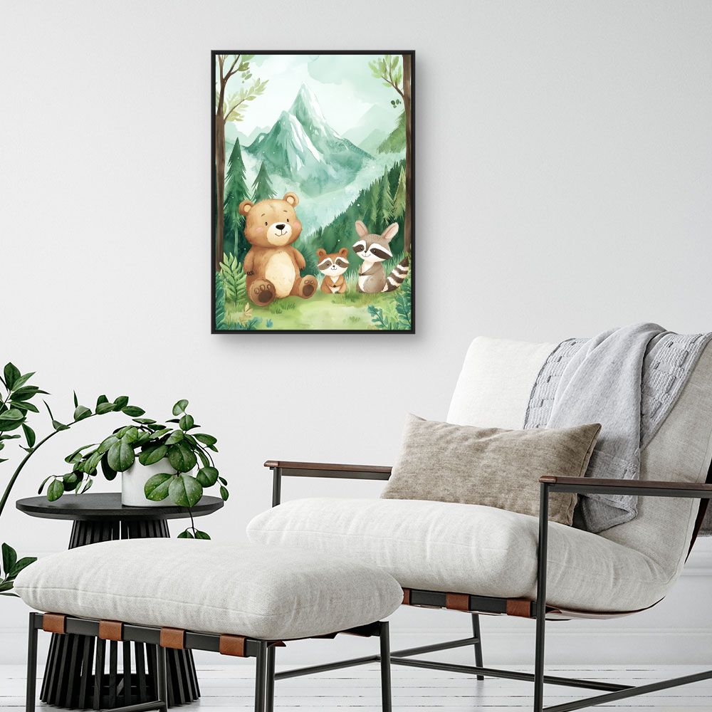 Tableau imprimé pour enfants 'Animaux amicaux'