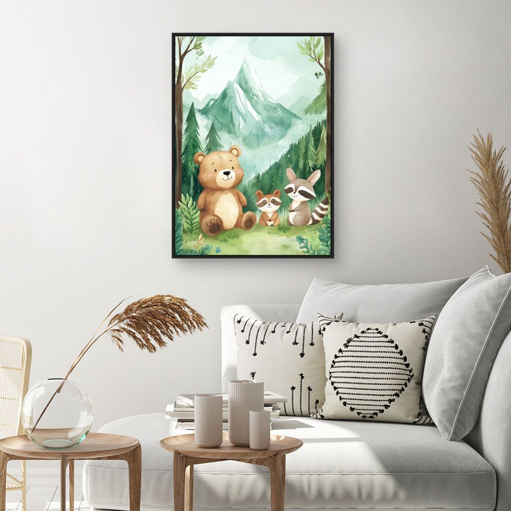 Tableau imprimé pour enfants 'Animaux amicaux'
