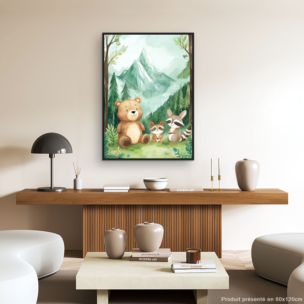 Tableau imprimé pour enfants 'Animaux amicaux'