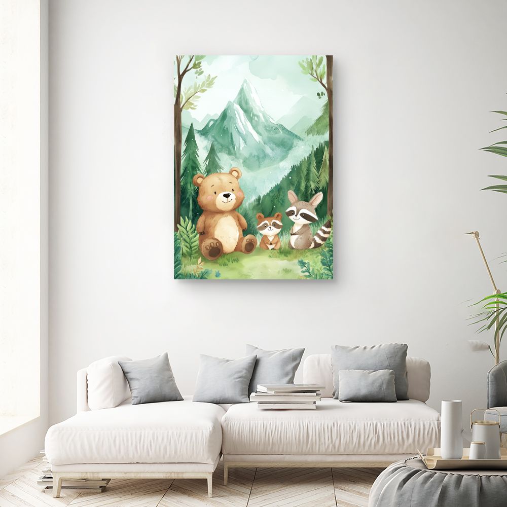 Tableau imprimé pour enfants 'Animaux amicaux'