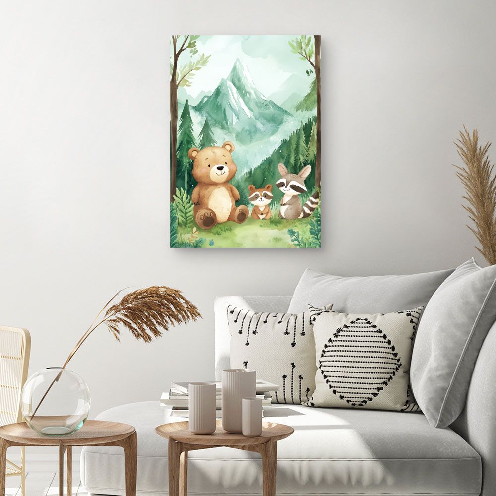 Tableau imprimé pour enfants 'Animaux amicaux'
