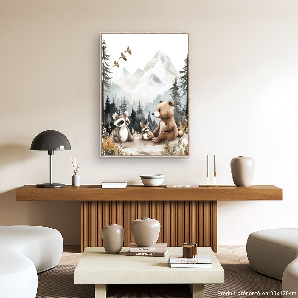Tableau 'Animaux mignons forêt'