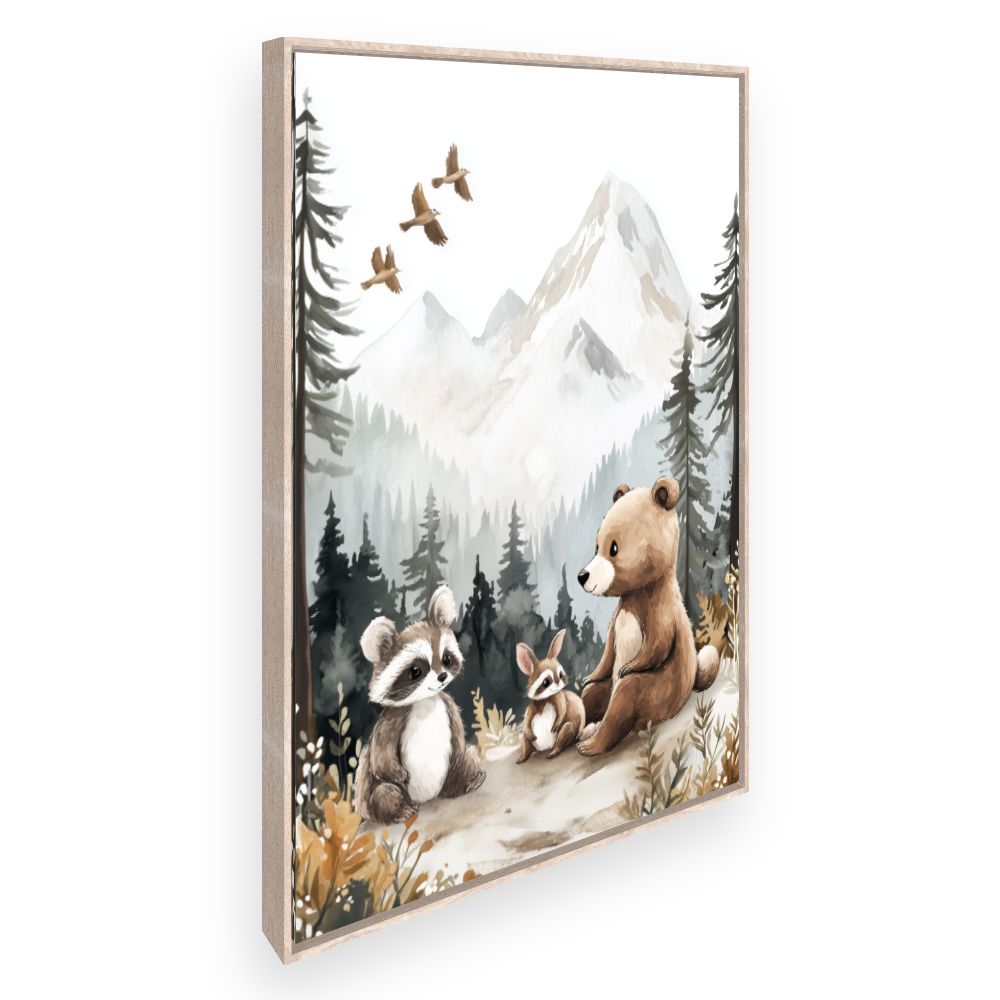 Tableau imprimé pour enfants 'Animaux mignons forêt'
