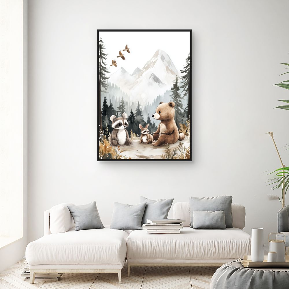 Tableau 'Animaux mignons forêt'