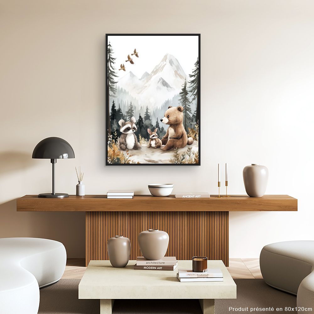 Tableau 'Animaux mignons forêt'