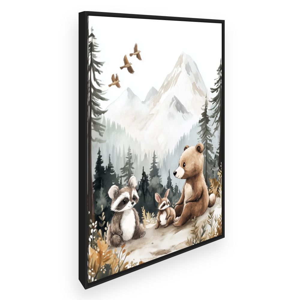 Tableau imprimé pour enfants 'Animaux mignons forêt'