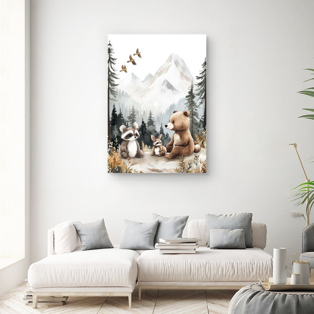 Tableau 'Animaux mignons forêt'