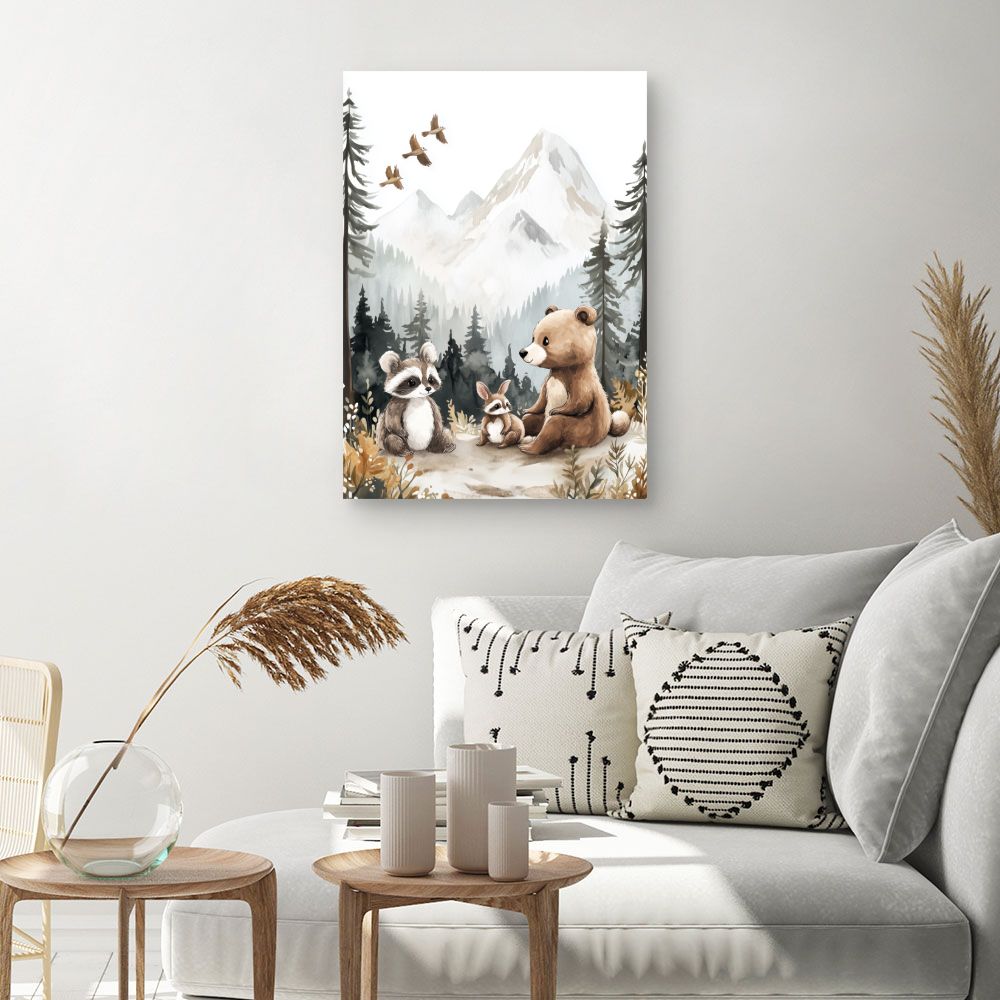 Tableau 'Animaux mignons forêt'