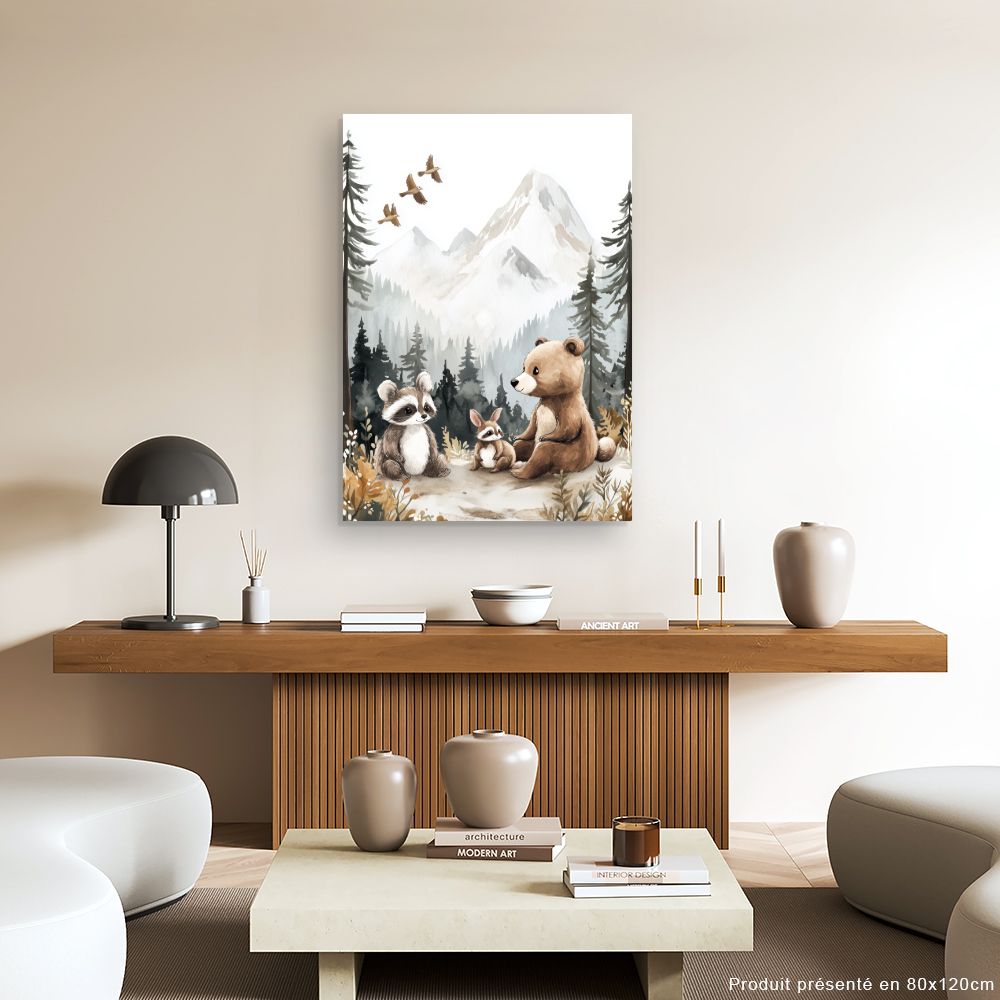 Tableau 'Animaux mignons forêt'