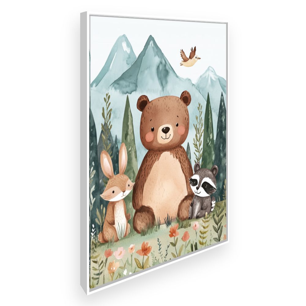 Tableau imprimé pour enfants 'Amis de la forêt'