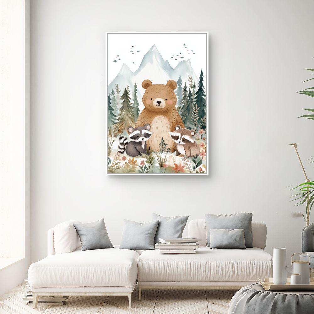 Tableau imprimé pour enfants 'Animaux enchantés'