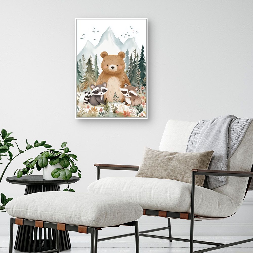 Tableau imprimé pour enfants 'Animaux enchantés'