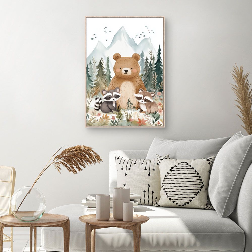 Tableau imprimé pour enfants 'Animaux enchantés'