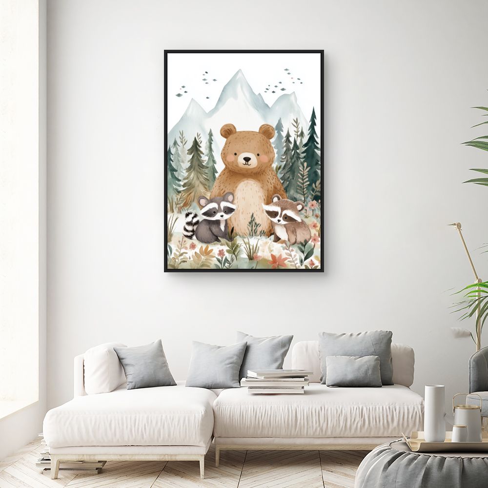 Tableau imprimé pour enfants 'Animaux enchantés'
