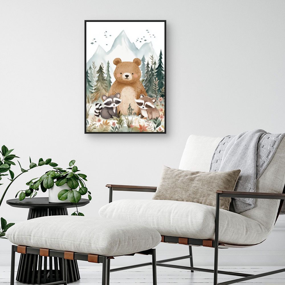 Tableau imprimé pour enfants 'Animaux enchantés'