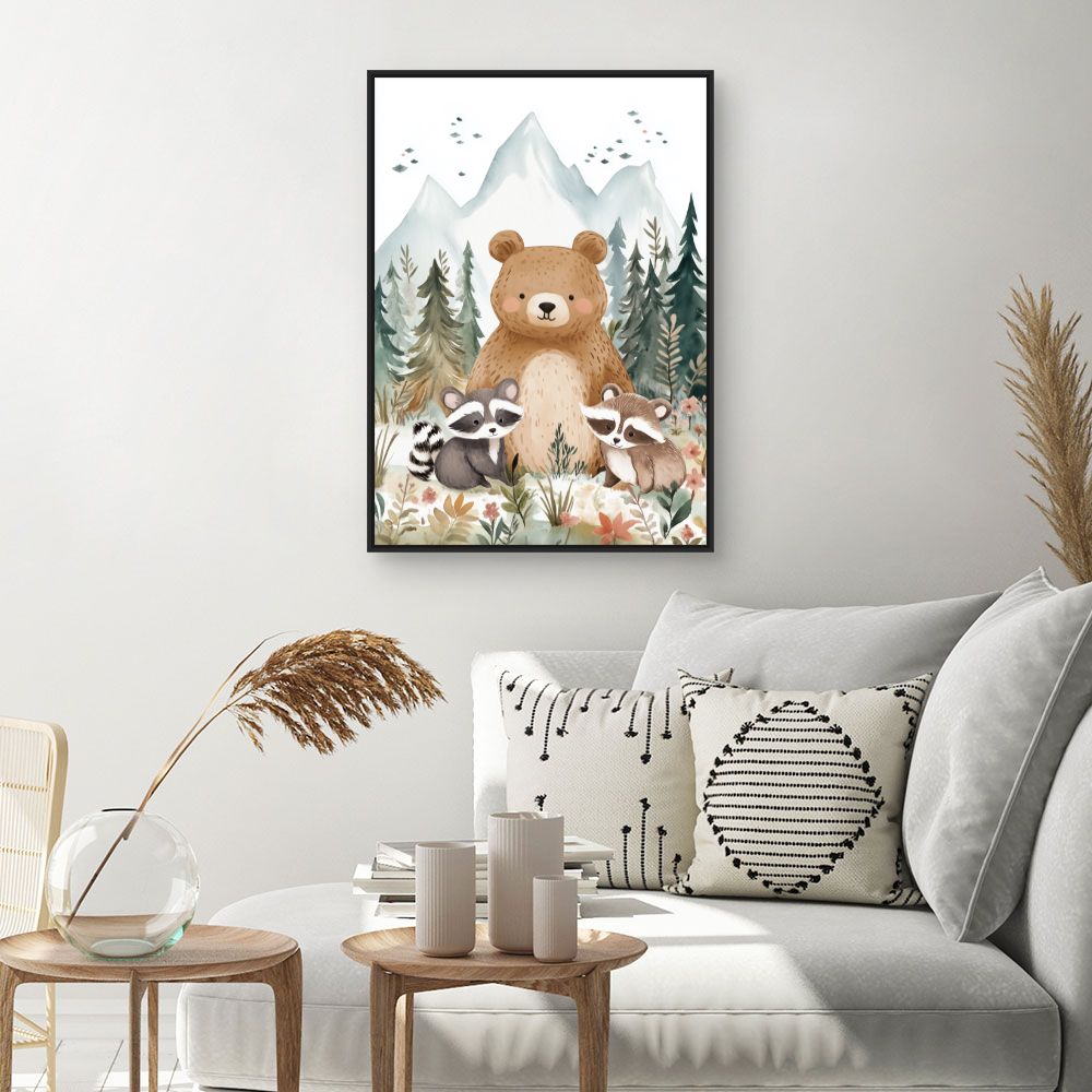 Tableau imprimé pour enfants 'Animaux enchantés'