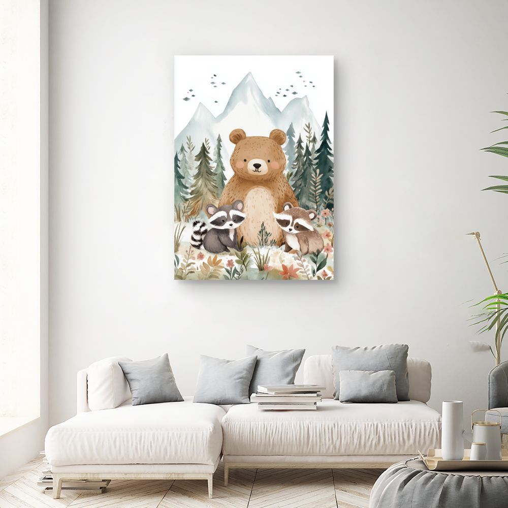Tableau imprimé pour enfants 'Animaux enchantés'