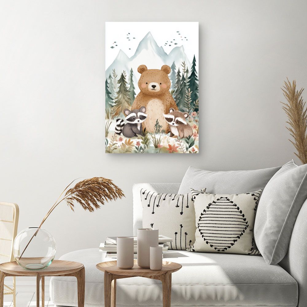 Tableau imprimé pour enfants 'Animaux enchantés'
