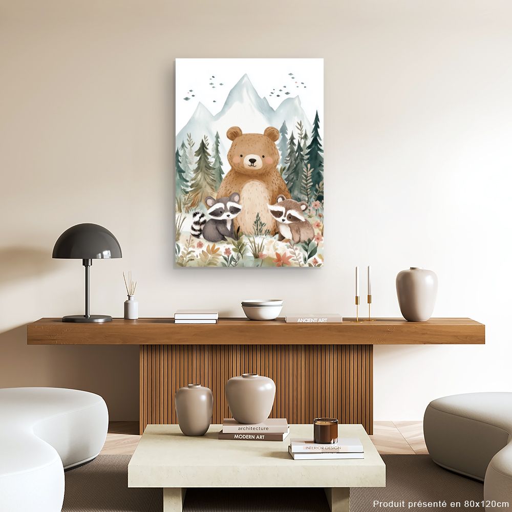 Tableau imprimé pour enfants 'Animaux enchantés'