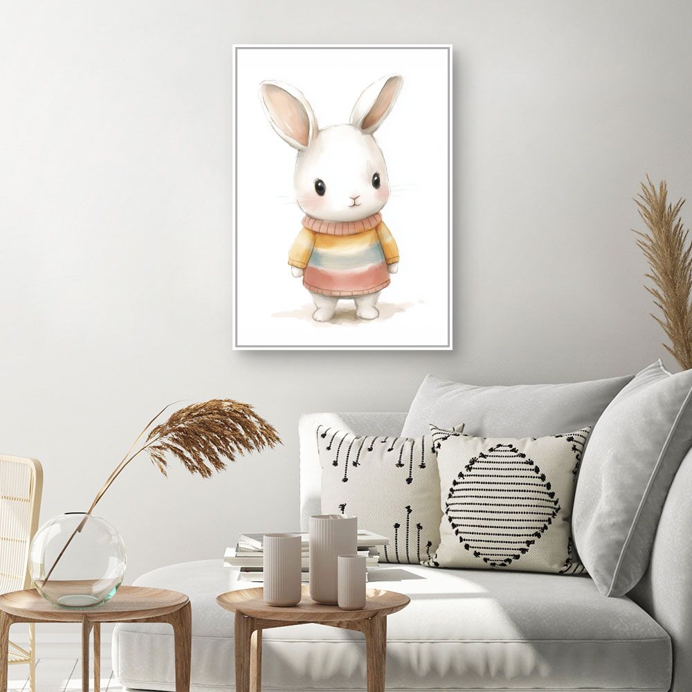 Tableau imprimé pour enfants 'Lapin mignon'