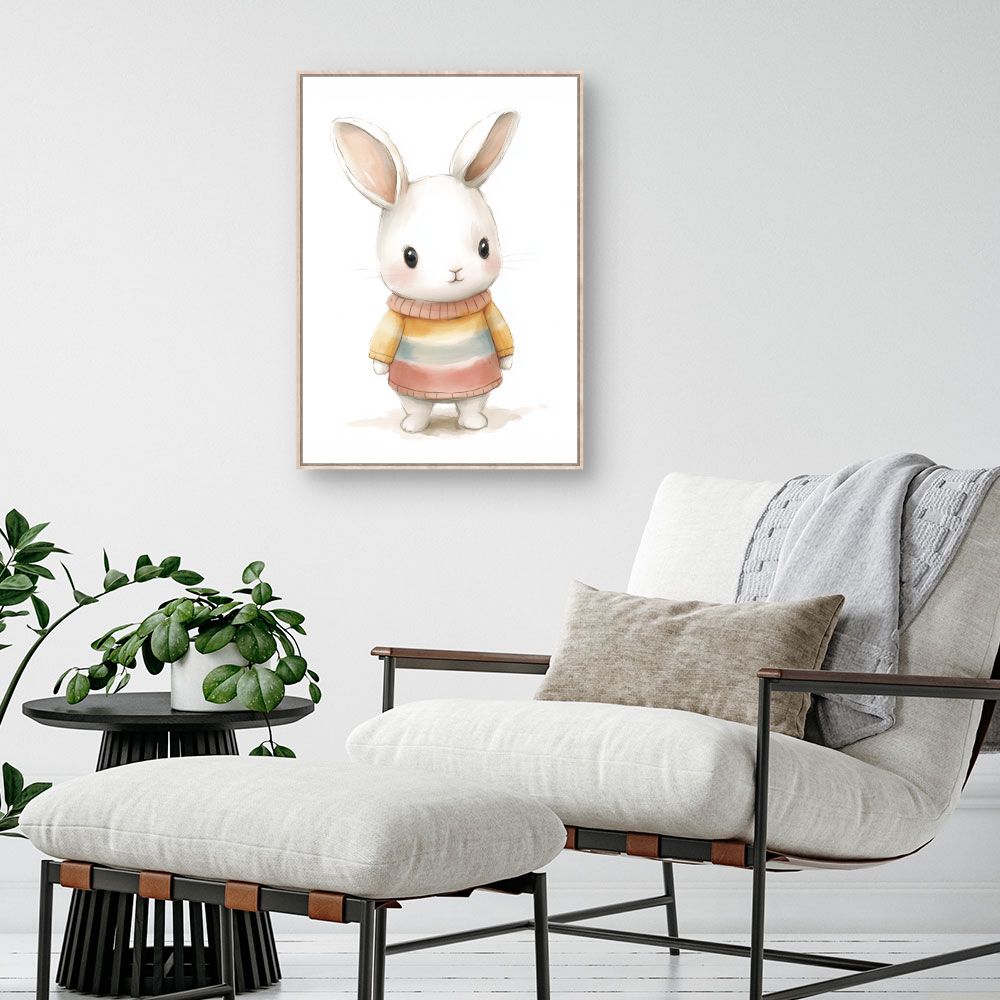 Tableau imprimé pour enfants 'Lapin mignon'
