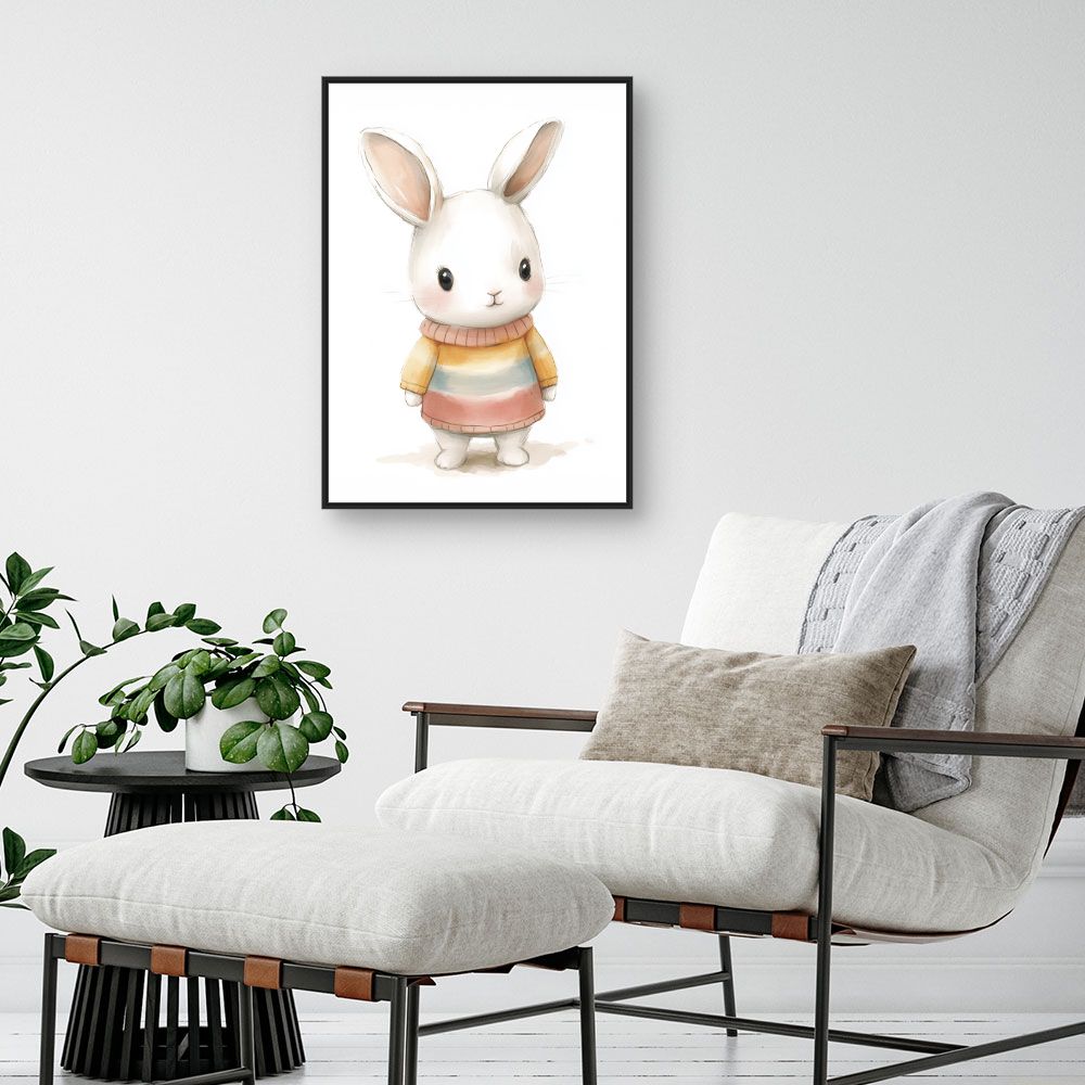 Tableau imprimé pour enfants 'Lapin mignon'