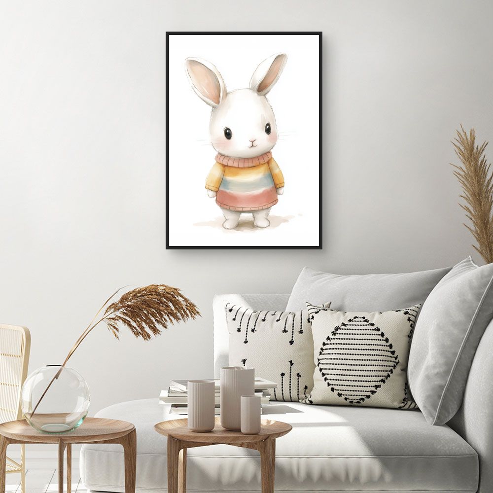 Tableau imprimé pour enfants 'Lapin mignon'