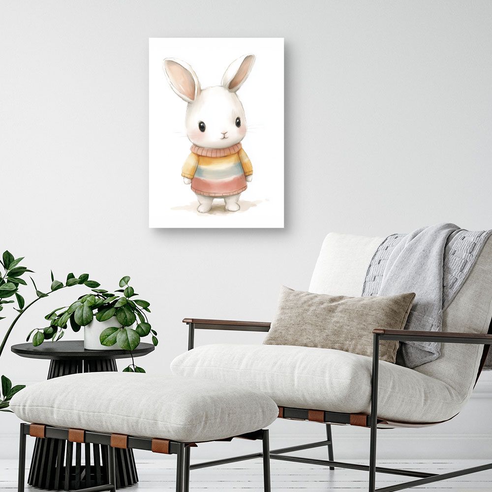 Tableau imprimé pour enfants 'Lapin mignon'