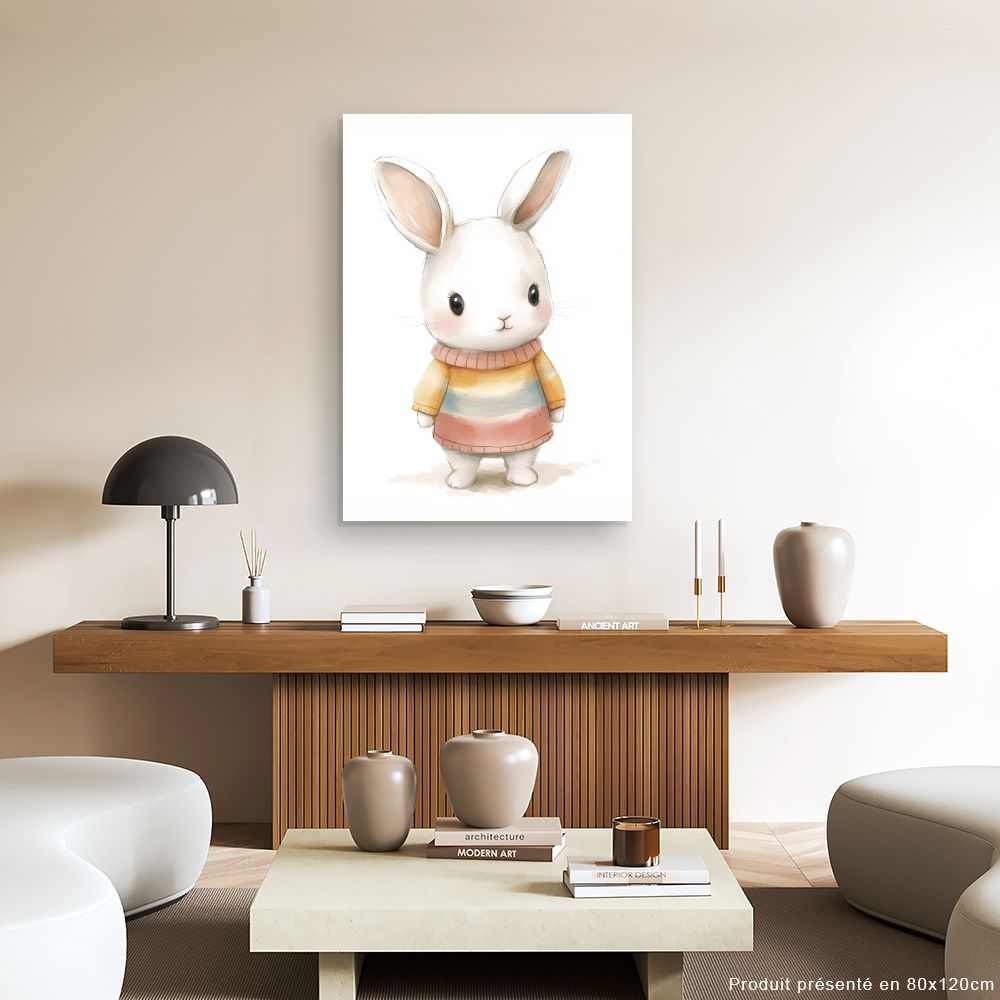 Tableau imprimé pour enfants 'Lapin mignon'