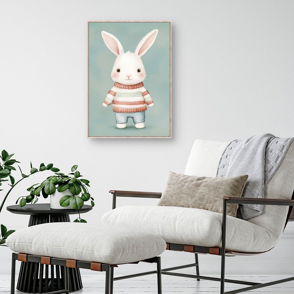 Tableau imprimé pour enfants 'Lapin câlin'