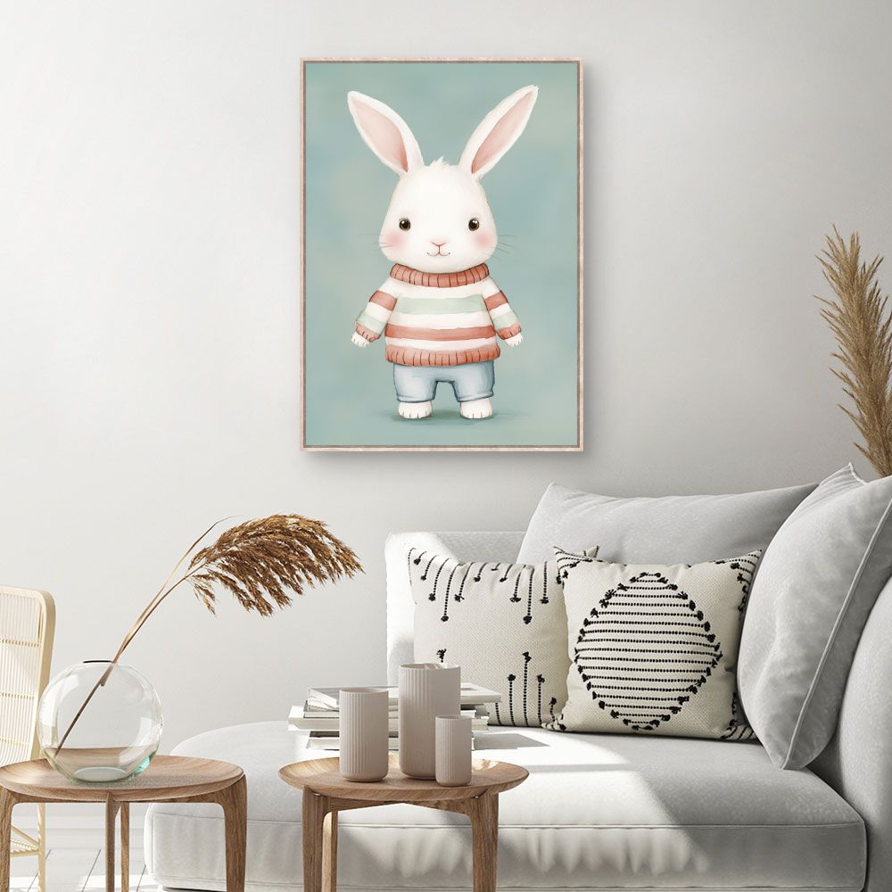 Tableau imprimé pour enfants 'Lapin câlin'