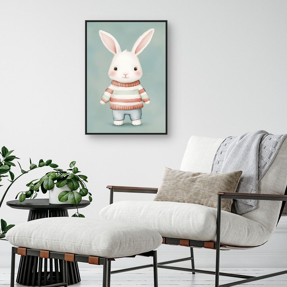 Tableau imprimé pour enfants 'Lapin câlin'