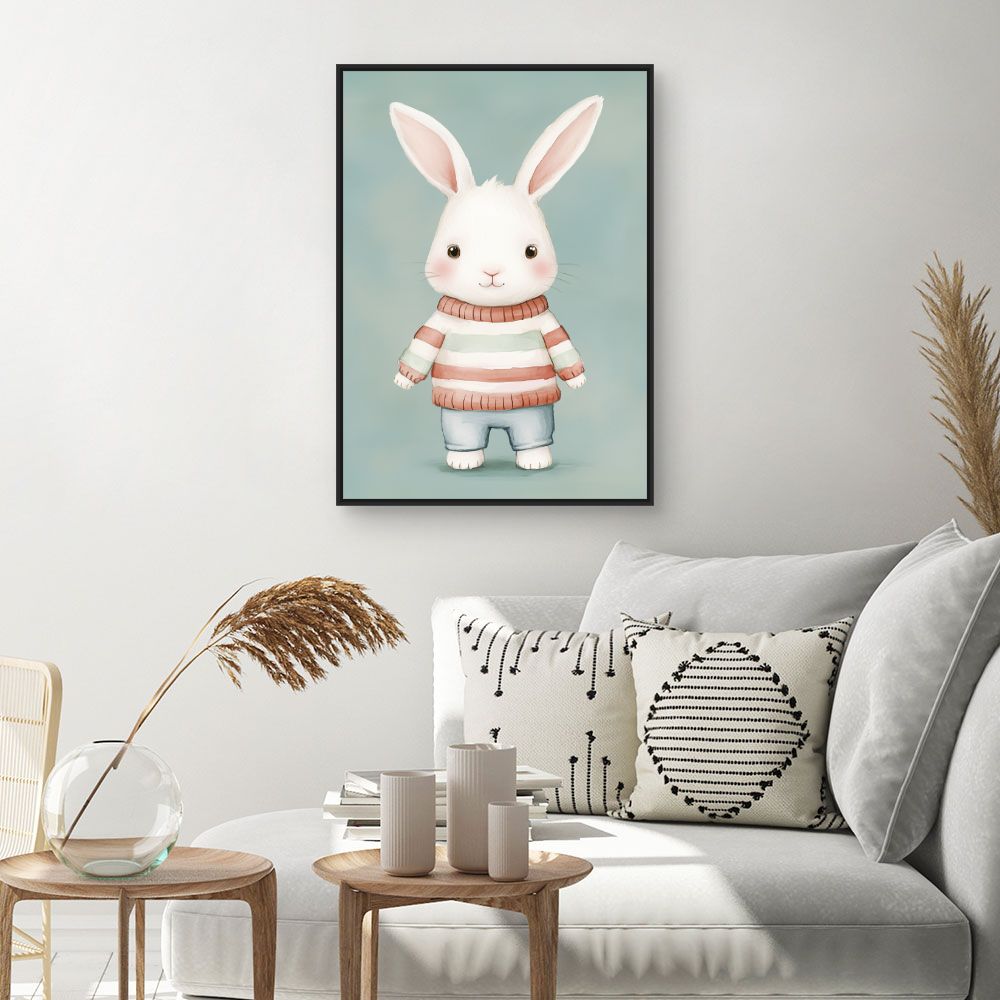 Tableau imprimé pour enfants 'Lapin câlin'