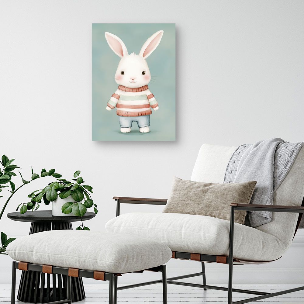 Tableau imprimé pour enfants 'Lapin câlin'