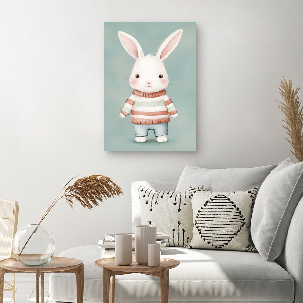 Tableau imprimé pour enfants 'Lapin câlin'