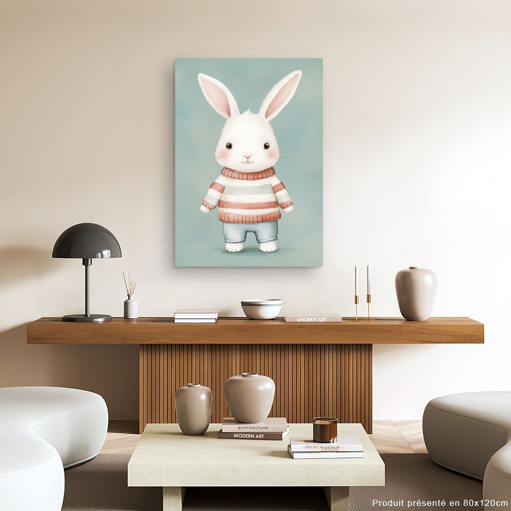Tableau imprimé pour enfants 'Lapin câlin'